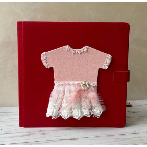 Перший дитячий фотоальбом для дівчинки Baby dress 30х30 шкіра